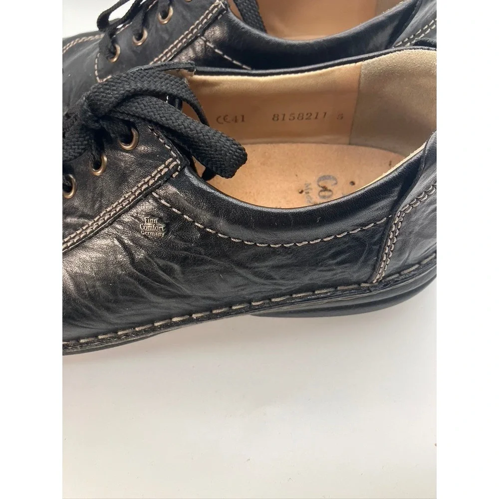 Finn Comfort 81582 Black Leather Lace Up Oxford Shoes Mens EU 41 Made in Germany